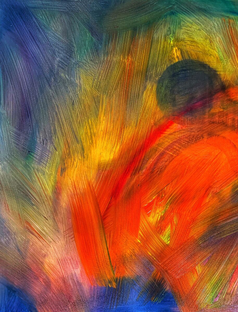 Dark Moon in Red — acrylic by Xelo