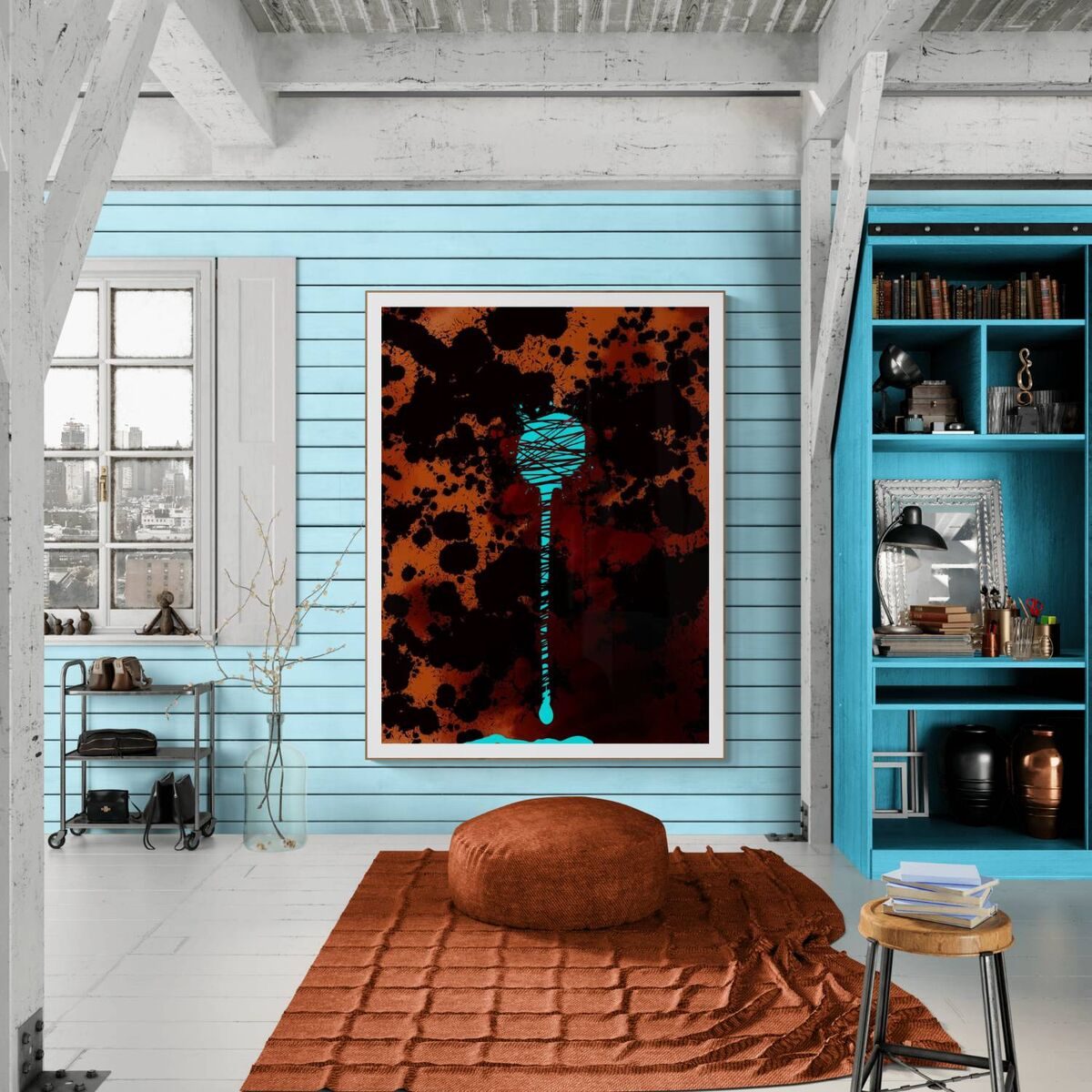 Blue Dropped — in a room
