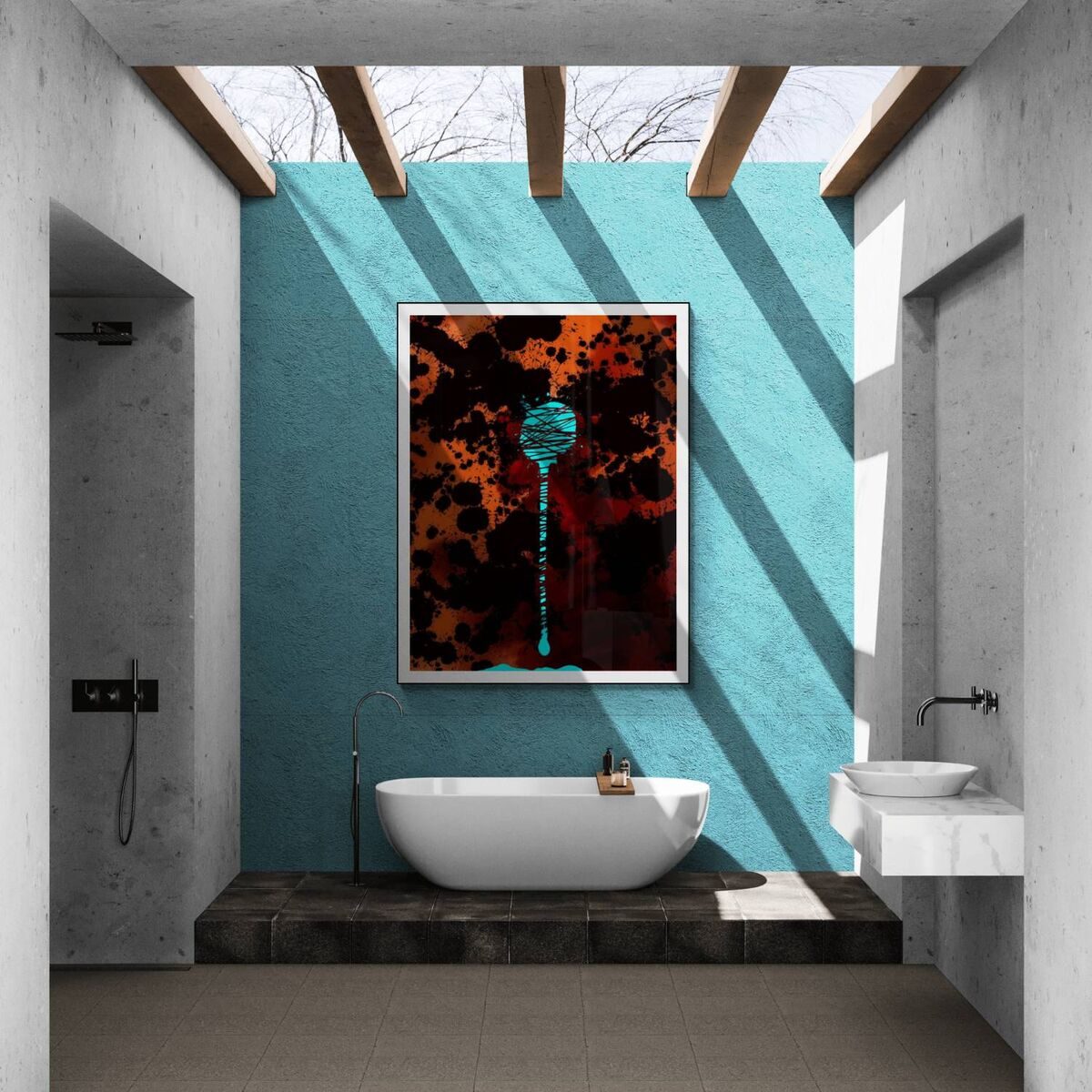 Blue Dropped — in a room