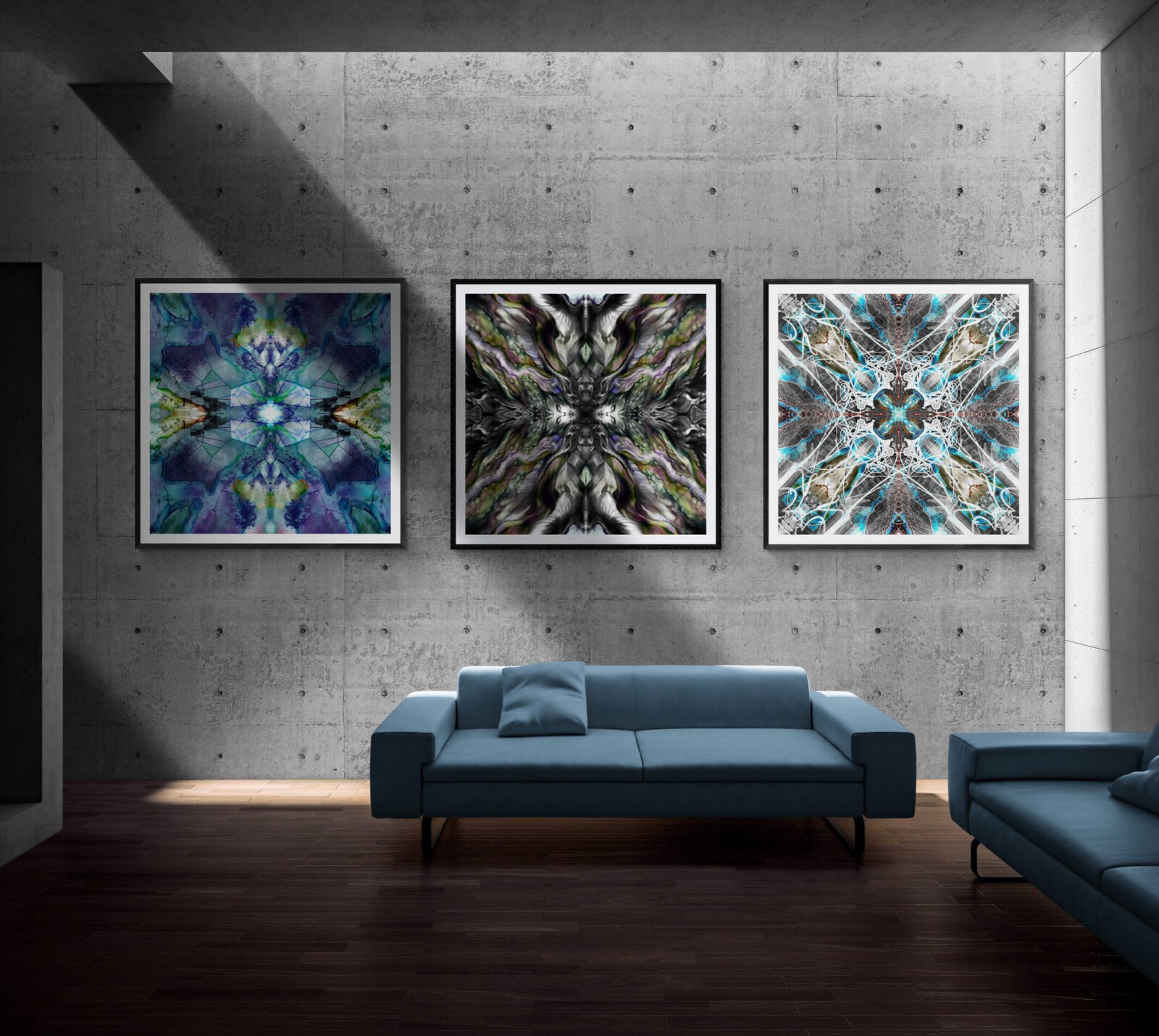 Three of The Nine, together on one wall